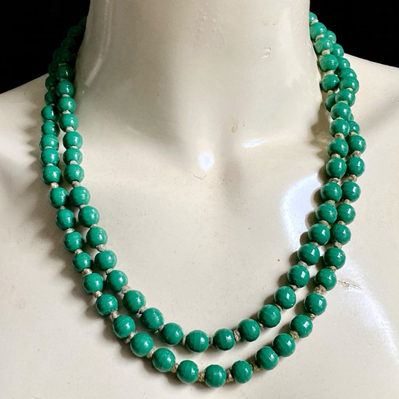 Antique Bohemia Late 1700s Austria Dutch Green Glass Round Peasant Trade Beads. - Picture 6 of 6